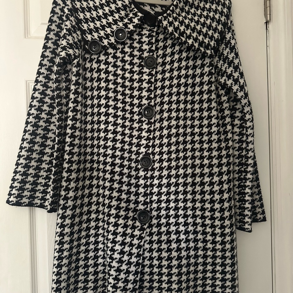 Fever Monochrome Houndstooth Cardigan